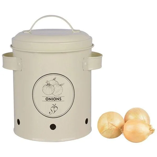 Esschert Zwiebeltopf Dose Gefäß Mit Deckel Zwiebellager Onions Karbonstahl C2069 5 Esschert Zwiebeltopf Dose Gefäß Mit Deckel Zwiebellager Onions Karbonstahl C2069 – Bild 5