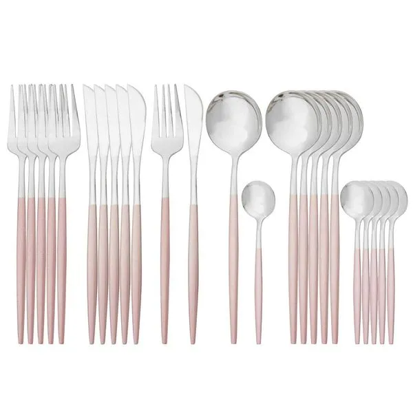 Besteck, Messer, Gabel, Kaffeelöffelgeschirr, Geschirrset Aus Edelstahl - Rotgold 4 Besteck, Messer, Gabel, Kaffeelöffelgeschirr, Geschirrset Aus Edelstahl - Rotgold – Bild 4