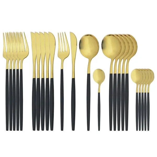 Besteck, Messer, Gabel, Kaffeelöffelgeschirr, Geschirrset Aus Edelstahl - Rotgold 14 Besteck, Messer, Gabel, Kaffeelöffelgeschirr, Geschirrset Aus Edelstahl - Rotgold – Bild 14