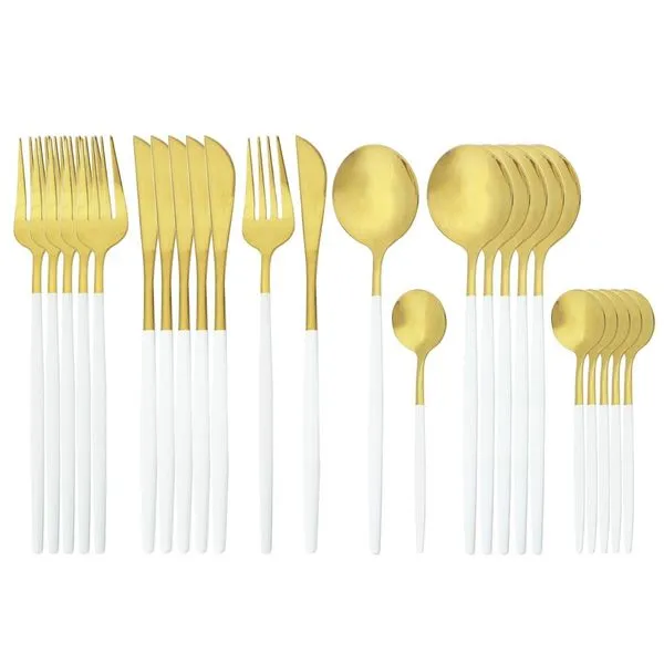 Besteck, Messer, Gabel, Kaffeelöffelgeschirr, Geschirrset Aus Edelstahl - Rotgold 15 Besteck, Messer, Gabel, Kaffeelöffelgeschirr, Geschirrset Aus Edelstahl - Rotgold – Bild 15