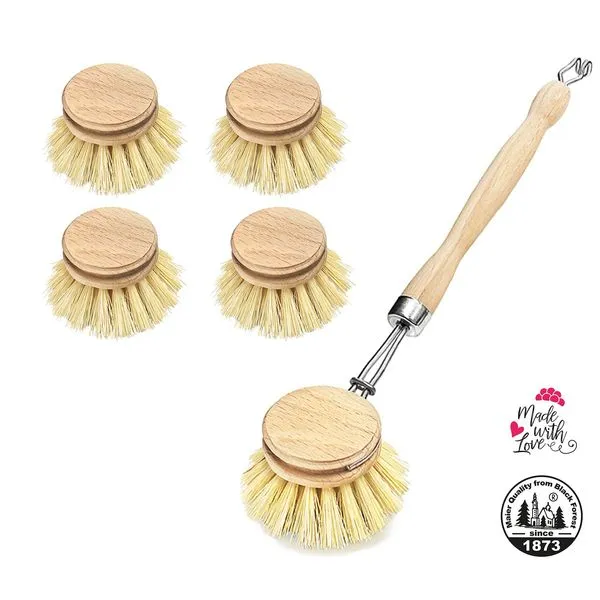 Maier Haushaltspflege GmbH / Peggy Perfect Spülbürste + 4 Ersatzköpfe Holz Bürste Buchenholz Natur Fiber Pflanzenborsten 1 Maier Haushaltspflege GmbH / Peggy Perfect Spülbürste + 4 Ersatzköpfe Holz Bürste Buchenholz Natur Fiber Pflanzenborsten