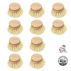 Maier Haushaltspflege GmbH / Peggy Perfect Spülbürstenkopf 10er Set Holz Bürste Buchenholz FSC Natur Fiber Pflanzenborsten