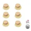 Maier Haushaltspflege GmbH / Peggy Perfect Spülbürstenkopf 6er Set Holz Bürste Buchenholz FSC Natur Fiber Pflanzenborsten