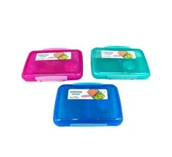 Sistema Lunchbox 3er Set Small Split 2fach Unterteilt 350 Ml Pink Türkis Blau 5000095