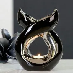 Casablanca Aromabrenner"Lago"schwarz/ Silber 26932 (Achtung 1 Stück Aus VE2)