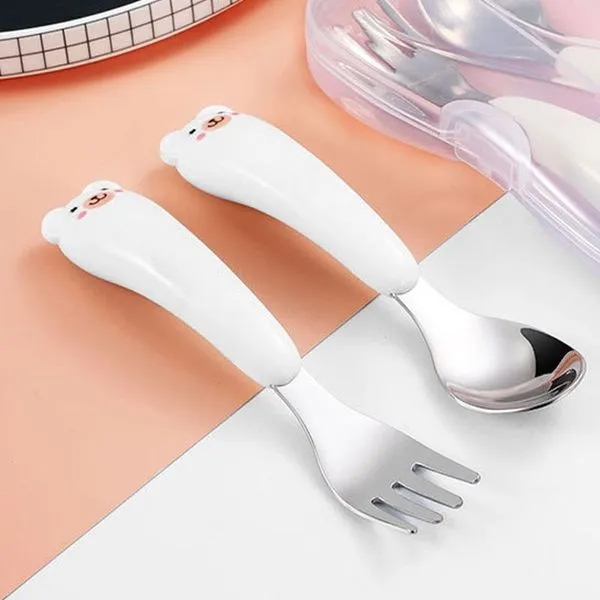 Süßes Cartoon-Edelstahl-Gabel-Löffel-Set 6 Süßes Cartoon-Edelstahl-Gabel-Löffel-Set – Bild 6