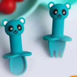 Cartoon Tier Silikon Löffel Gabel Set 14 Cartoon Tier Silikon Löffel Gabel Set -Haushalt & Küche Geschäft 552171023