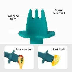 Cartoon Tier Silikon Löffel Gabel Set 17 Cartoon Tier Silikon Löffel Gabel Set -Haushalt & Küche Geschäft 552171032