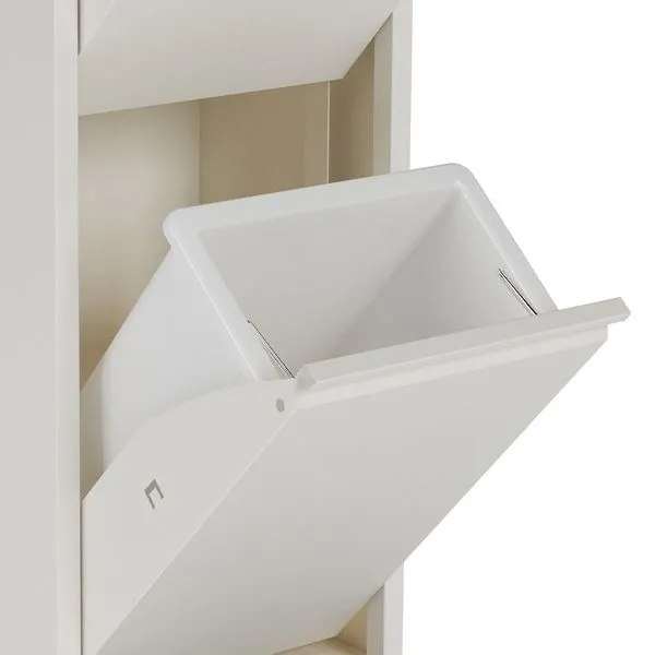 Bristol Mülleimer Mülltrenner Abfalleimer Aus Metall 2-türig 2x15L Weiß 4 Bristol Mülleimer Mülltrenner Abfalleimer Aus Metall 2-türig 2x15L Weiß – Bild 4