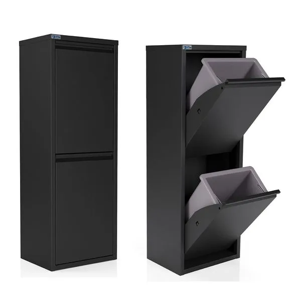 Bristol Mülleimer Mülltrenner Abfalleimer Aus Metall 2-türig 2x15L Schwarz 1 Bristol Mülleimer Mülltrenner Abfalleimer Aus Metall 2-türig 2x15L Schwarz