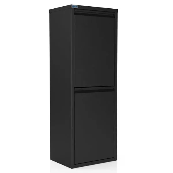 Bristol Mülleimer Mülltrenner Abfalleimer Aus Metall 2-türig 2x15L Schwarz 2 Bristol Mülleimer Mülltrenner Abfalleimer Aus Metall 2-türig 2x15L Schwarz – Bild 2