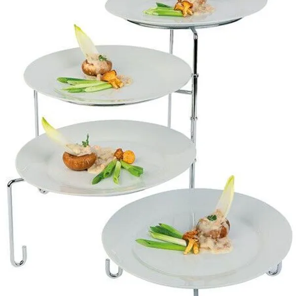 APS Serviergestell Groß, Ausklappbar, 4-stufige Etagere, Buffetgestell, Metall 2 APS Serviergestell Groß, Ausklappbar, 4-stufige Etagere, Buffetgestell, Metall – Bild 2