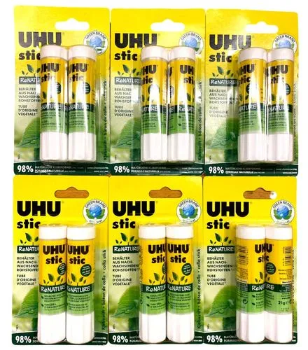 UHU® 12x UHU Klebestift Stic ReNATURE Lösungsmittelfrei Kleber (12 X 21 G)Neuware 1 UHU® 12x UHU Klebestift Stic ReNATURE Lösungsmittelfrei Kleber (12 X 21 G)Neuware