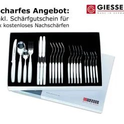 Haushalt & Küche Geschäft 31 24er Besteckset Giesser Messer Gabel Esslöffel Teelöffel Tomatenmesser 11cm Weiß