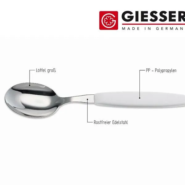 24er Besteckset Giesser Messer Gabel Esslöffel Teelöffel Tomatenmesser 11cm Weiß 6 24er Besteckset Giesser Messer Gabel Esslöffel Teelöffel Tomatenmesser 11cm Weiß – Bild 6