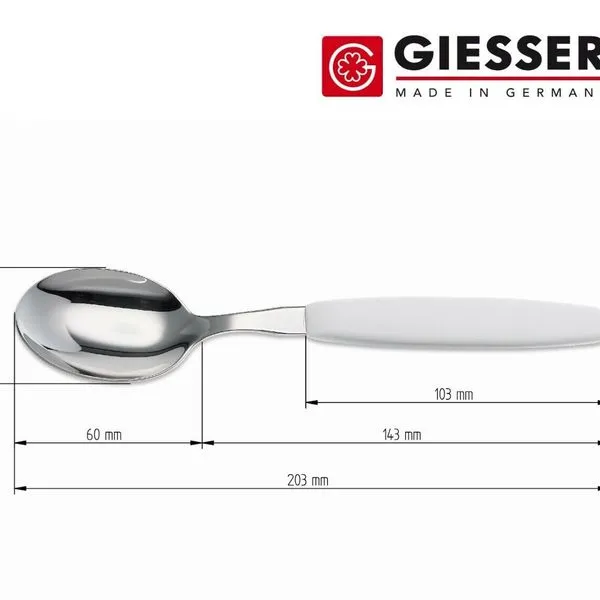 24er Besteckset Giesser Messer Gabel Esslöffel Teelöffel Tomatenmesser 11cm Weiß 7 24er Besteckset Giesser Messer Gabel Esslöffel Teelöffel Tomatenmesser 11cm Weiß – Bild 7