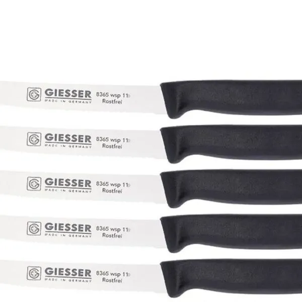 5er Set Giesser Tomatenmesser Brötchenmesser Tafelmesser 11cm Mit Welle 15Farben 4 5er Set Giesser Tomatenmesser Brötchenmesser Tafelmesser 11cm Mit Welle 15Farben – Bild 4
