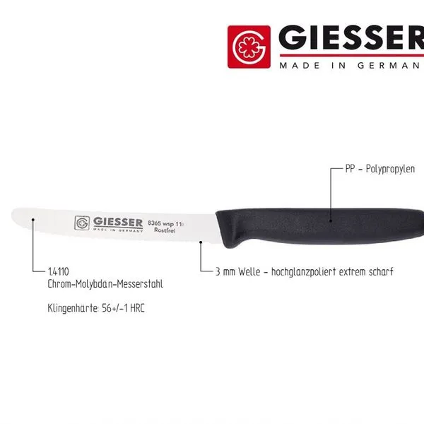 5er Set Giesser Tomatenmesser Brötchenmesser Tafelmesser 11cm Mit Welle 15Farben 5 5er Set Giesser Tomatenmesser Brötchenmesser Tafelmesser 11cm Mit Welle 15Farben – Bild 5