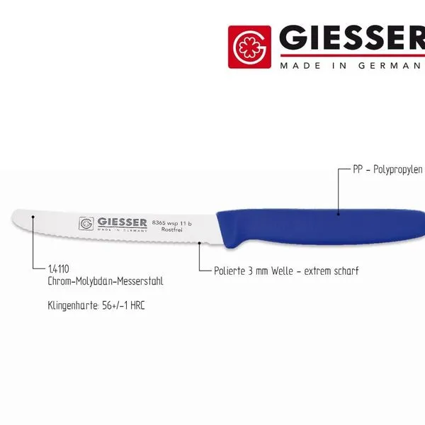 5er Set Giesser Tomatenmesser Brötchenmesser Tafelmesser 11cm Mit Welle 15Farben 9 5er Set Giesser Tomatenmesser Brötchenmesser Tafelmesser 11cm Mit Welle 15Farben – Bild 9