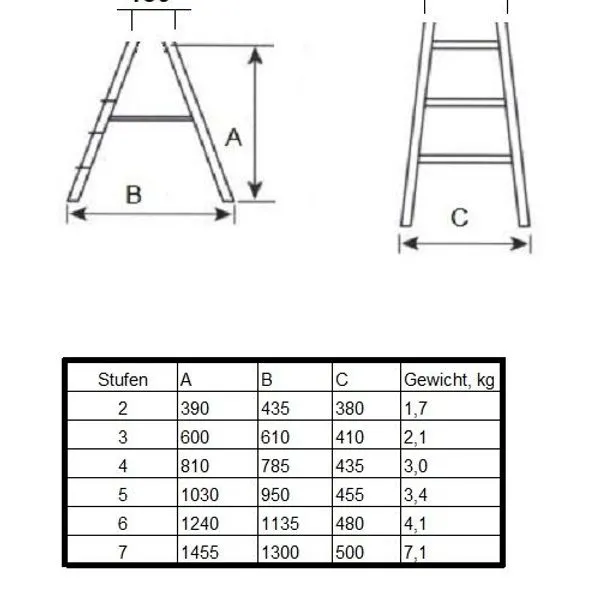 VaGo Aluleiter Trittleiter Stehleiter Zweiseitige Haushaltsleiter 2 X 3 Stufen 4 VaGo Aluleiter Trittleiter Stehleiter Zweiseitige Haushaltsleiter 2 X 3 Stufen – Bild 4
