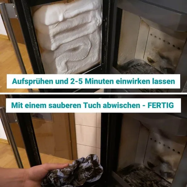 Hotrega Kaminscheiben Reiniger 4x0,3l + Feuerbällchen 1kg, Glasreiniger Anzünder 4 Hotrega Kaminscheiben Reiniger 4x0,3l + Feuerbällchen 1kg, Glasreiniger Anzünder – Bild 4