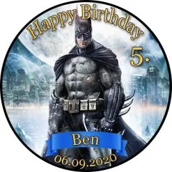 Tortenaufleger Fototorte Tortenbild Kindergeburtstag Batman BM01 (Zuckerpapier)