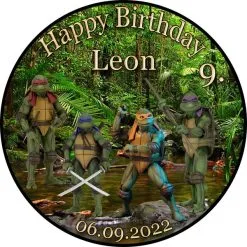 Tortenaufleger Fototorte Tortenbild Kindergeburtstag Ninja Turtles TU01 (Zuckerpapier