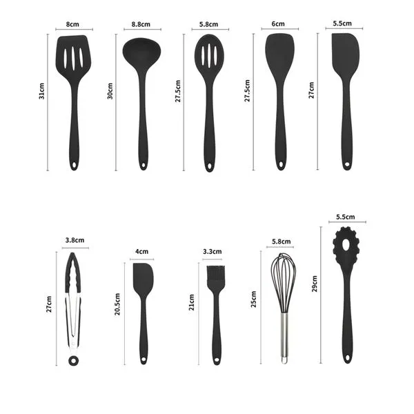 Silikon Küchenutensilien Set 10 Teilig Küchenbesteck Kochzubehör Kochset Retoo 13 Silikon Küchenutensilien Set 10 Teilig Küchenbesteck Kochzubehör Kochset Retoo – Bild 13