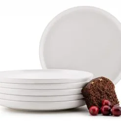 Geschirrset & Tafelservice & Dessertteller 6 Stück Weiß VICTO Konsimo