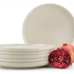 Geschirrset & Tafelservice & Speiseteller 6 Stück Beige VICTO Konsimo