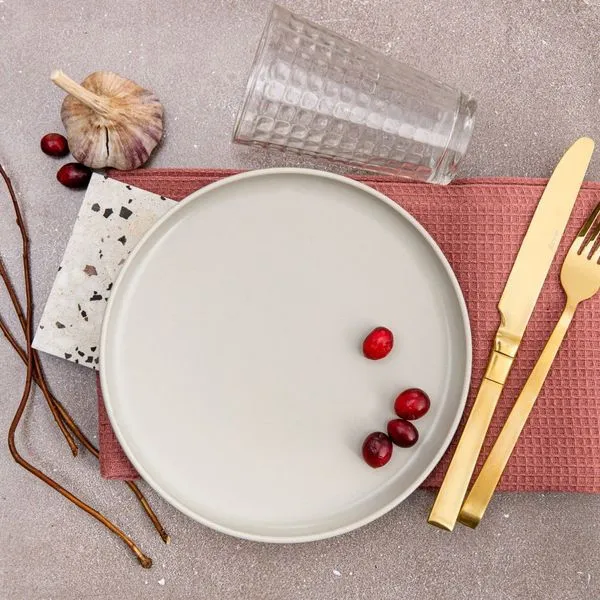 Geschirrset & Tafelservice & Speiseteller 6 Stück Beige VICTO Konsimo 2 Geschirrset & Tafelservice & Speiseteller 6 Stück Beige VICTO Konsimo – Bild 2