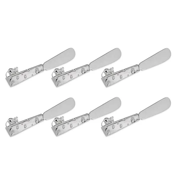 Versilbertes 6 Teiliges Buttermesser Set Motiv Käse & Maus 1 Versilbertes 6 Teiliges Buttermesser Set Motiv Käse & Maus