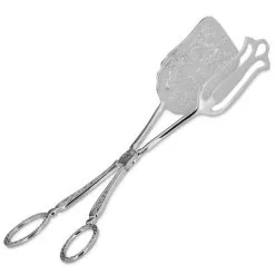 Kleine Versilberte Verzierte Gebäckzange 22 Cm Lang