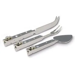 Glänzendes Versilbertes Käsebesteck Set Motiv Maus 3-teilig