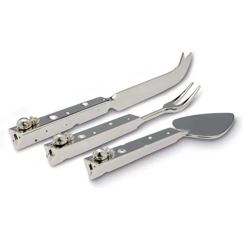 Glänzendes Versilbertes Käsebesteck Set Motiv Maus 3-teilig 1 Glänzendes Versilbertes Käsebesteck Set Motiv Maus 3-teilig