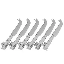 Versilbertes 6 Teiliges Käsemesser Set Mit Gabelzinken Motiv Käse & Maus