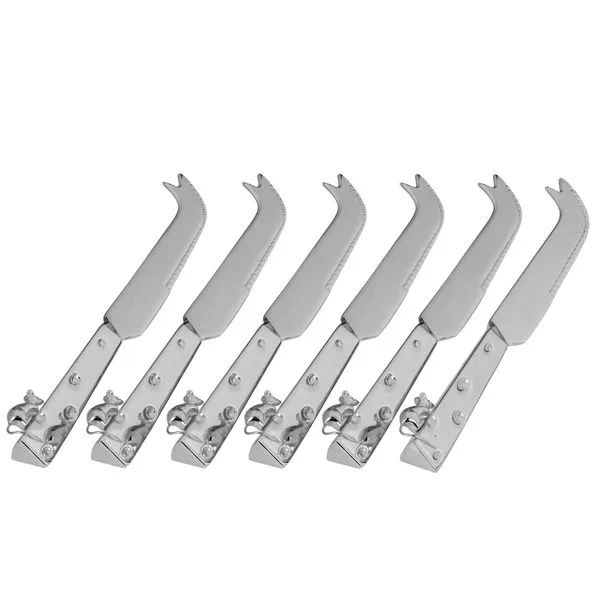 Versilbertes 6 Teiliges Käsemesser Set Mit Gabelzinken Motiv Käse & Maus 1 Versilbertes 6 Teiliges Käsemesser Set Mit Gabelzinken Motiv Käse & Maus