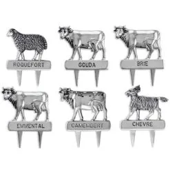 Versilbertes Käsepicker Set Mit Zinken Zum Einstechen Für 6 Käsesorten