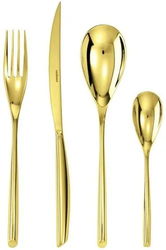 Sambonet Bamboo Edelstahl/ PVD Gold Besteck 24tlg. Vh. 52719G81 1 Sambonet Bamboo Edelstahl/ PVD Gold Besteck 24tlg. Vh. 52719G81