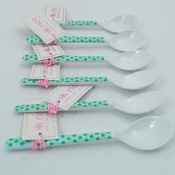 RICE Löffel Aus Melamin Mint-weiß Mit Sternen. Einer Oder Sechserpack #76 M4 -Haushalt & Küche Geschäft 574619502