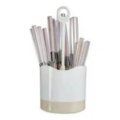 Bigbuy Home Besteck-Set 16 Stücke Silberfarben Beige Edelstahl