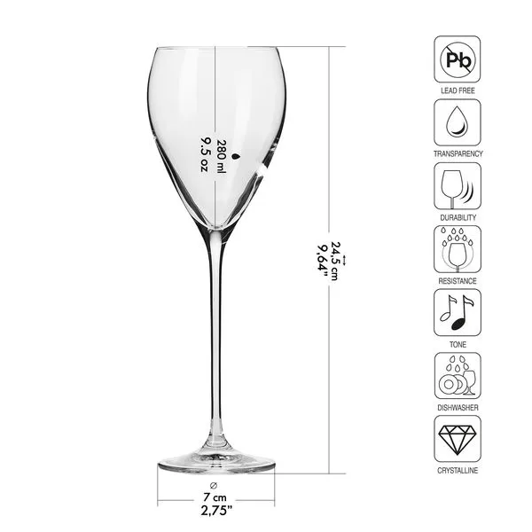 Krosno Perla Gläser Für Wein Weißwein | Set 4 | 280 ML | Spülmaschine 2 Krosno Perla Gläser Für Wein Weißwein | Set 4 | 280 ML | Spülmaschine – Bild 2