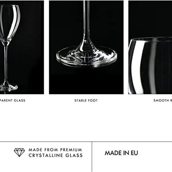 Krosno Perla Gläser Für Wein Weißwein | Set 4 | 280 ML | Spülmaschine 9 Krosno Perla Gläser Für Wein Weißwein | Set 4 | 280 ML | Spülmaschine – Bild 9