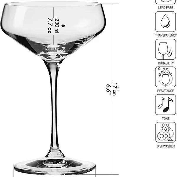 Krosno Avant-Garde Gläser Für Cocktail Champagne | Set 6 | 230 Ml | Spülmaschine 2 Krosno Avant-Garde Gläser Für Cocktail Champagne | Set 6 | 230 Ml | Spülmaschine – Bild 2