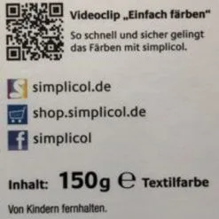 Simplicol Textilfarbe Expert - Schilf Grün - Auch Für Wolle & Seide - 150 Gr -Haushalt & Küche Geschäft 575973790