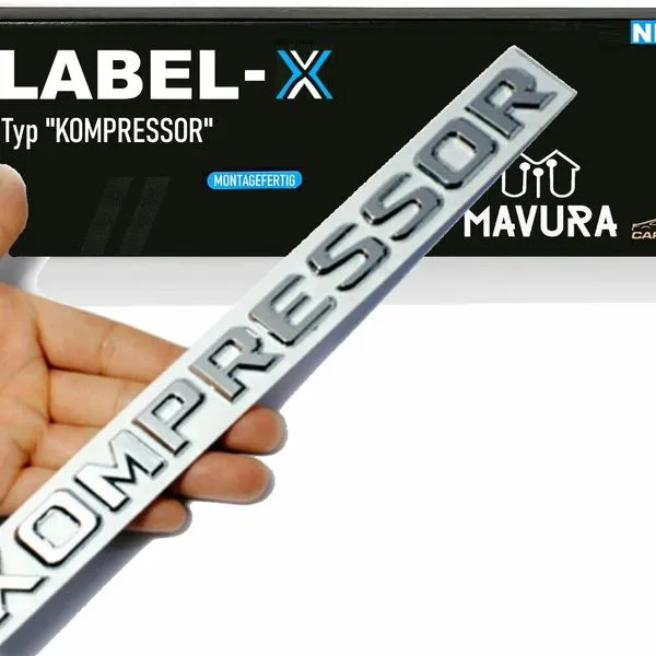 Label-X Kompressor Chrom Schriftzug Emblem Logo Typenschild Aufkleber F. Mercedes 1 Label-X Kompressor Chrom Schriftzug Emblem Logo Typenschild Aufkleber F. Mercedes