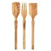 Lantelme Olivenholz Salatbesteck Set 3 Teilig Salatlöffel Salatgabel Holz Hochwertig 30cm
