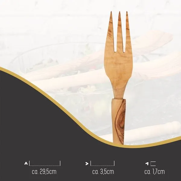Lantelme Olivenholz Salatbesteck Set 3 Teilig Salatlöffel Salatgabel Holz Hochwertig 30cm 5 Lantelme Olivenholz Salatbesteck Set 3 Teilig Salatlöffel Salatgabel Holz Hochwertig 30cm – Bild 5