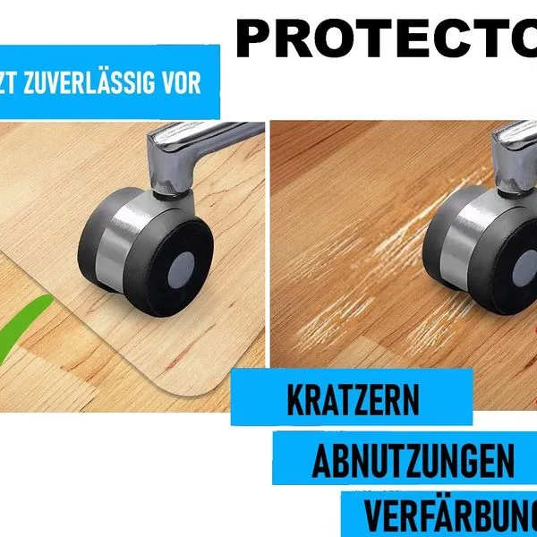Protectox Bodenschutzmatte Bürostuhlunterlage Bodenmatte Schutzmatte Transparent 3 Protectox Bodenschutzmatte Bürostuhlunterlage Bodenmatte Schutzmatte Transparent – Bild 3