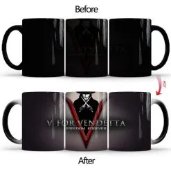 Film V For Vendetta Thermoeffekt Tasse Ceramic Kaffee Tee Milch Becher